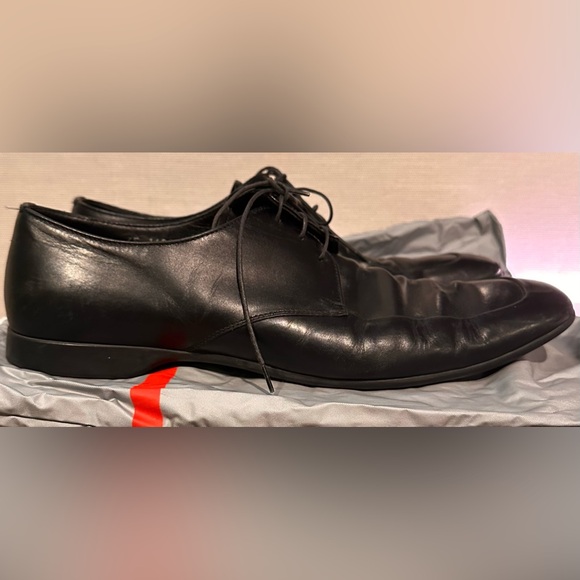 416. Men’s Prada Vintage Black Leather Oxford Lace-up Dress Shoe with Dust Bag - Picture 3 of 16